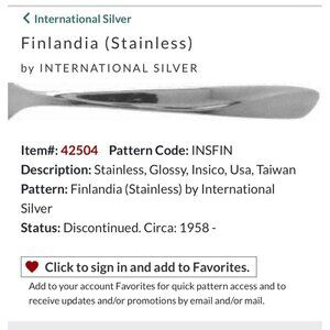 Set Of 4 Finlandia Insico Stainless Steel Knives By International Silver 1958